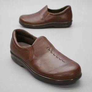 SAS Ladies 7.5 M Viva Tripad Comfort Brown Leather Walking Slip-on Loafers USA